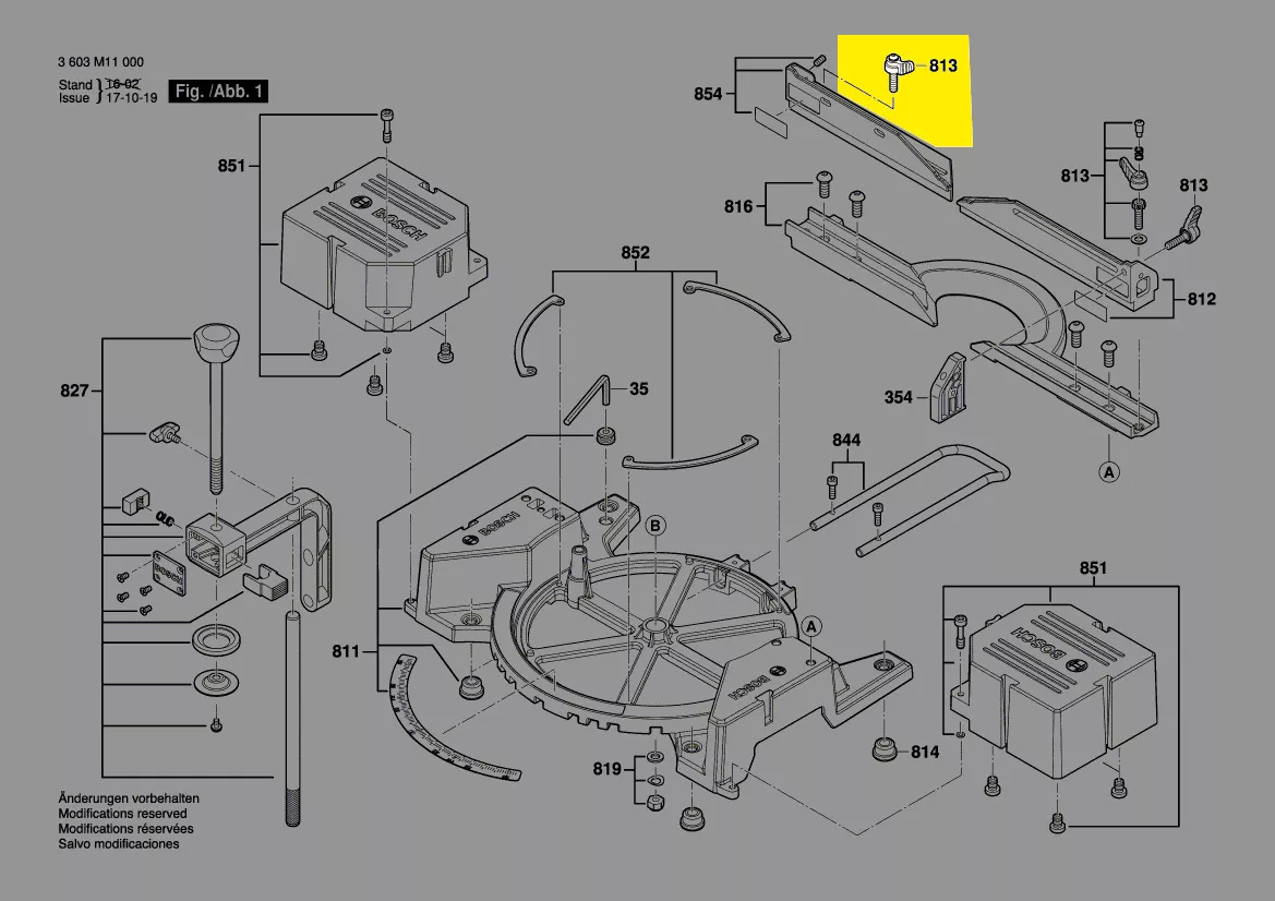 vis règle glissière à onglets réf. 1 609 B02 635 Bosch